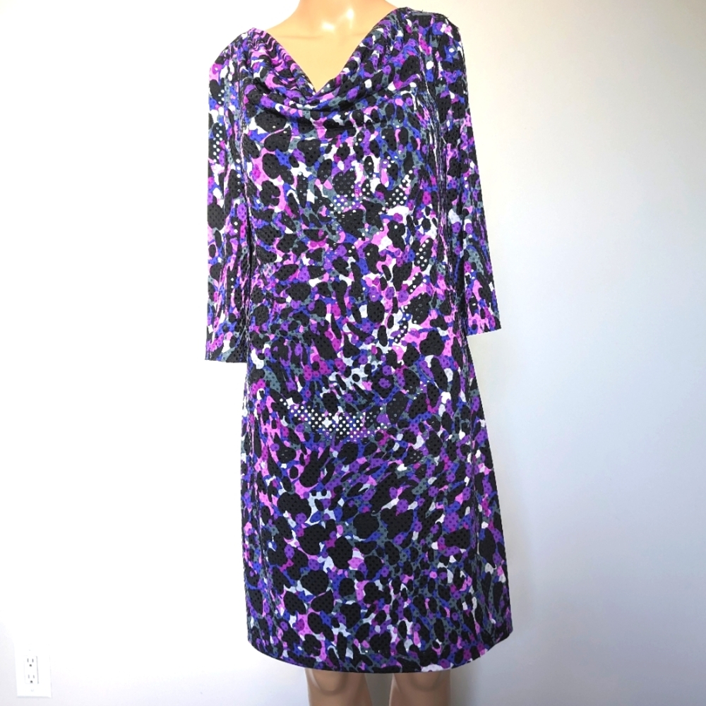 Theory cowl neck sequins pencil dress size S